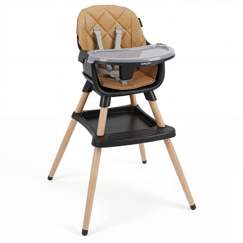 9-In-1 Convertible High Chair, With Seat Cushion, Black Brown