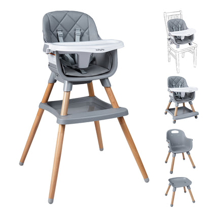 9-In-1 Convertible High Chair, With Seat Cushion, Gray High Chairs Gray at Gallery Canada
