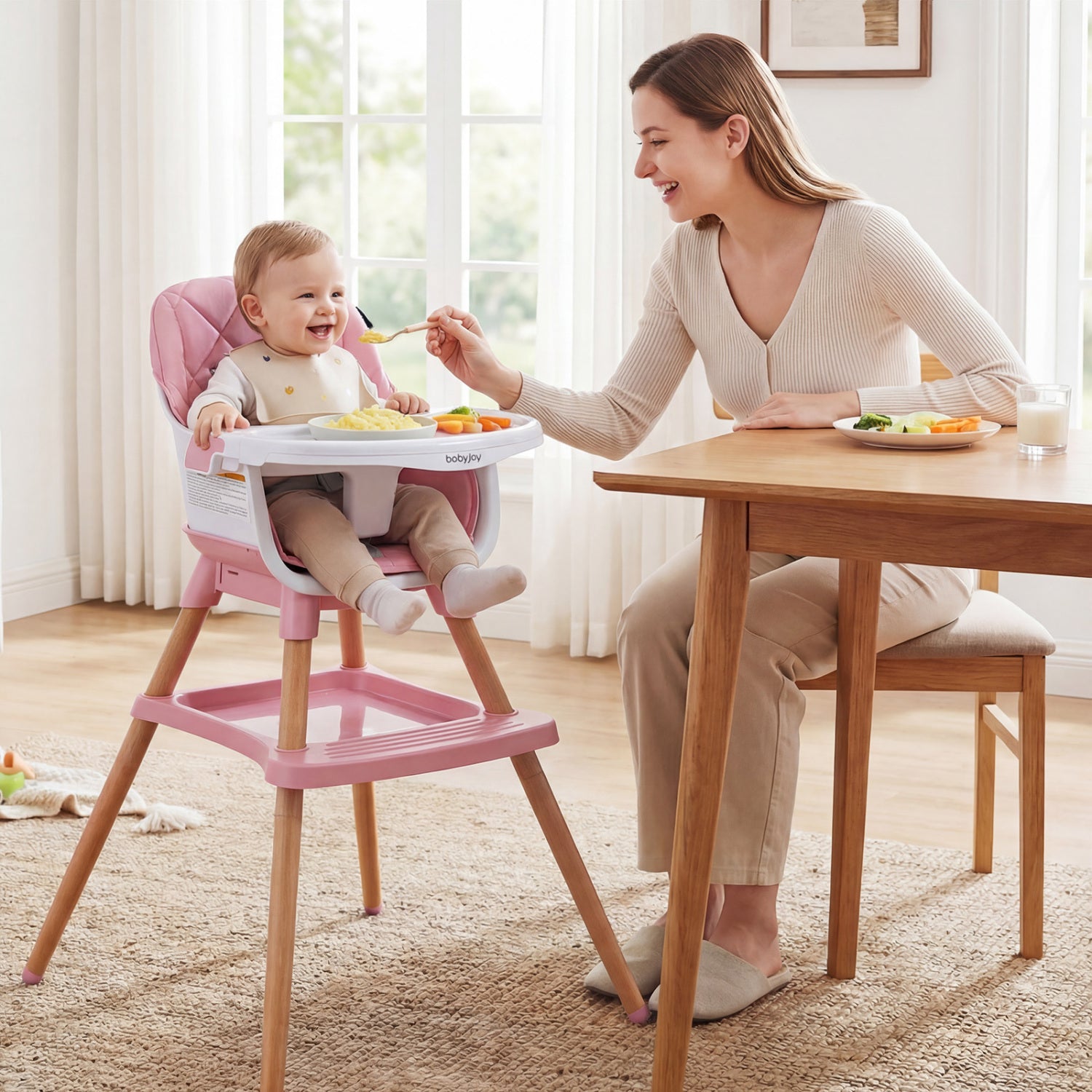 Convertible High Chair For Babies, Toddlers, 9-in-1, Pink High Chairs at Gallery Canada
