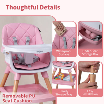 Convertible High Chair For Babies, Toddlers, 9-in-1, Pink High Chairs at Gallery Canada