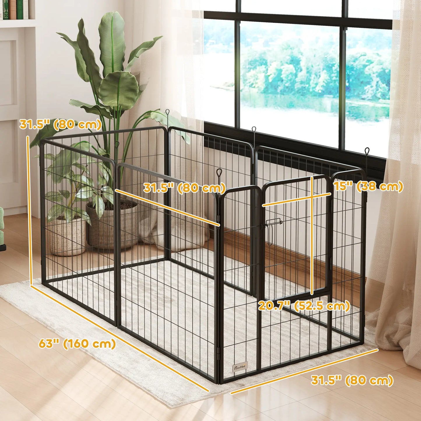 Heavy Duty Dog Playpen, 6 Panels, 31.5"H, Medium Dogs, With Door Houses, Kennels & Pens at Gallery Canada