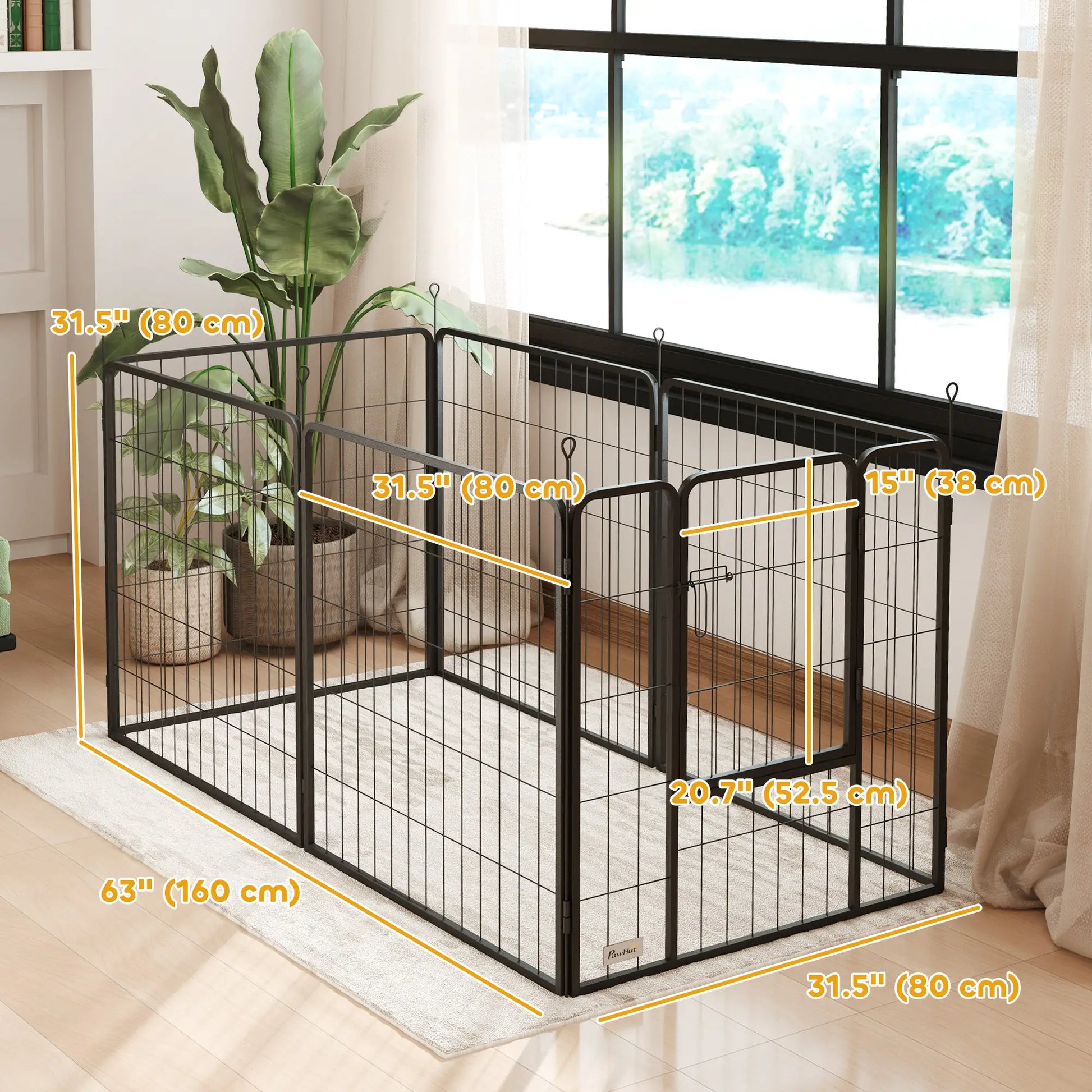 Heavy Duty Dog Playpen, 6 Panels, 31.5"H, Medium Dogs, With Door Houses, Kennels & Pens at Gallery Canada