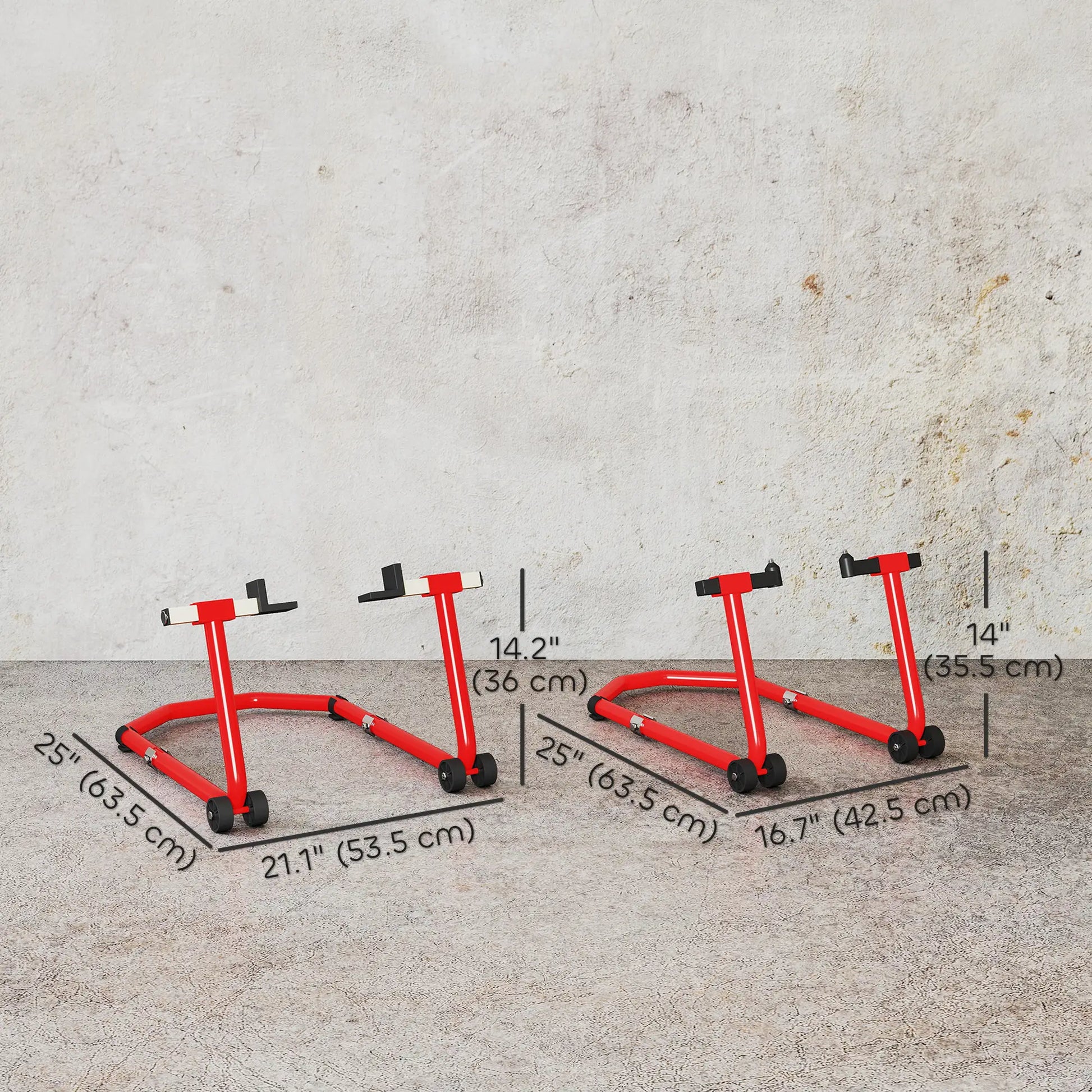 Motorcycle Stand Lift, 850 lbs Capacity, Front Rear Combo, Red Automotive at Gallery Canada