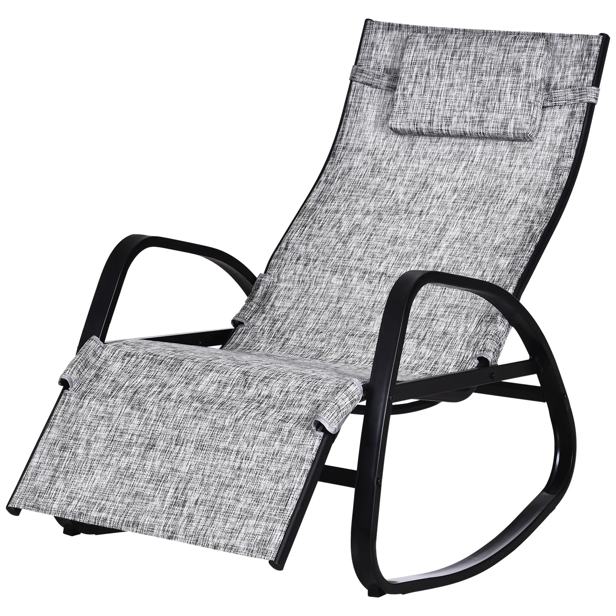 Adjustable Zero Gravity Rocking Lounge Chair, Outdoor Recliner w/ Pillow, Footrest Outdoor Rocking Chairs at Gallery Canada