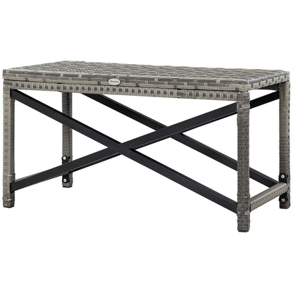 Wicker End Table, Outdoor PE Rattan Side Table, Plastic Board, Mixed Gray, Gray Patio Side Tables at Gallery Canada