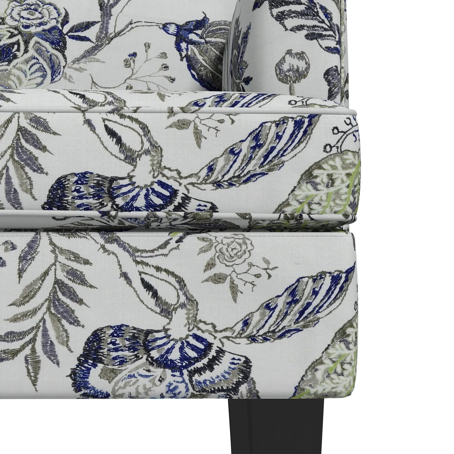 Upholstered Armchair, Mid-Century Accent Chair, Floral Pattern, Nailhead Trim, Multicolour Accent Chairs at Gallery Canada