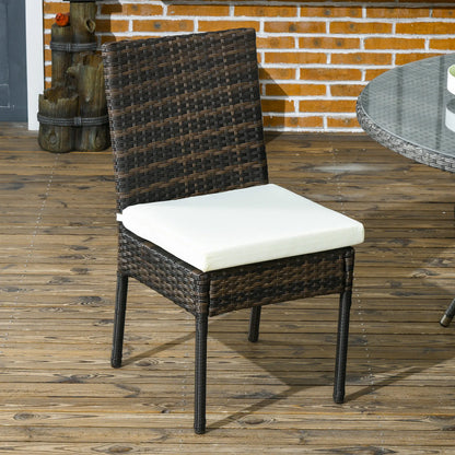 Rattan Outdoor Dining Chairs with Cushion, Patio Wicker Chair, Brown Patio Chairs at Gallery Canada