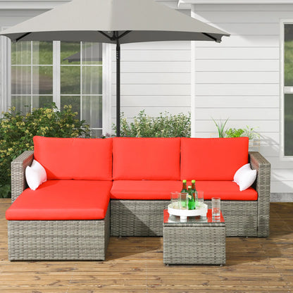 Modern Rattan Sofa Set, 3pcs, Wicker Patio Furniture, Coffee Table Patio Furniture Sets at Gallery Canada