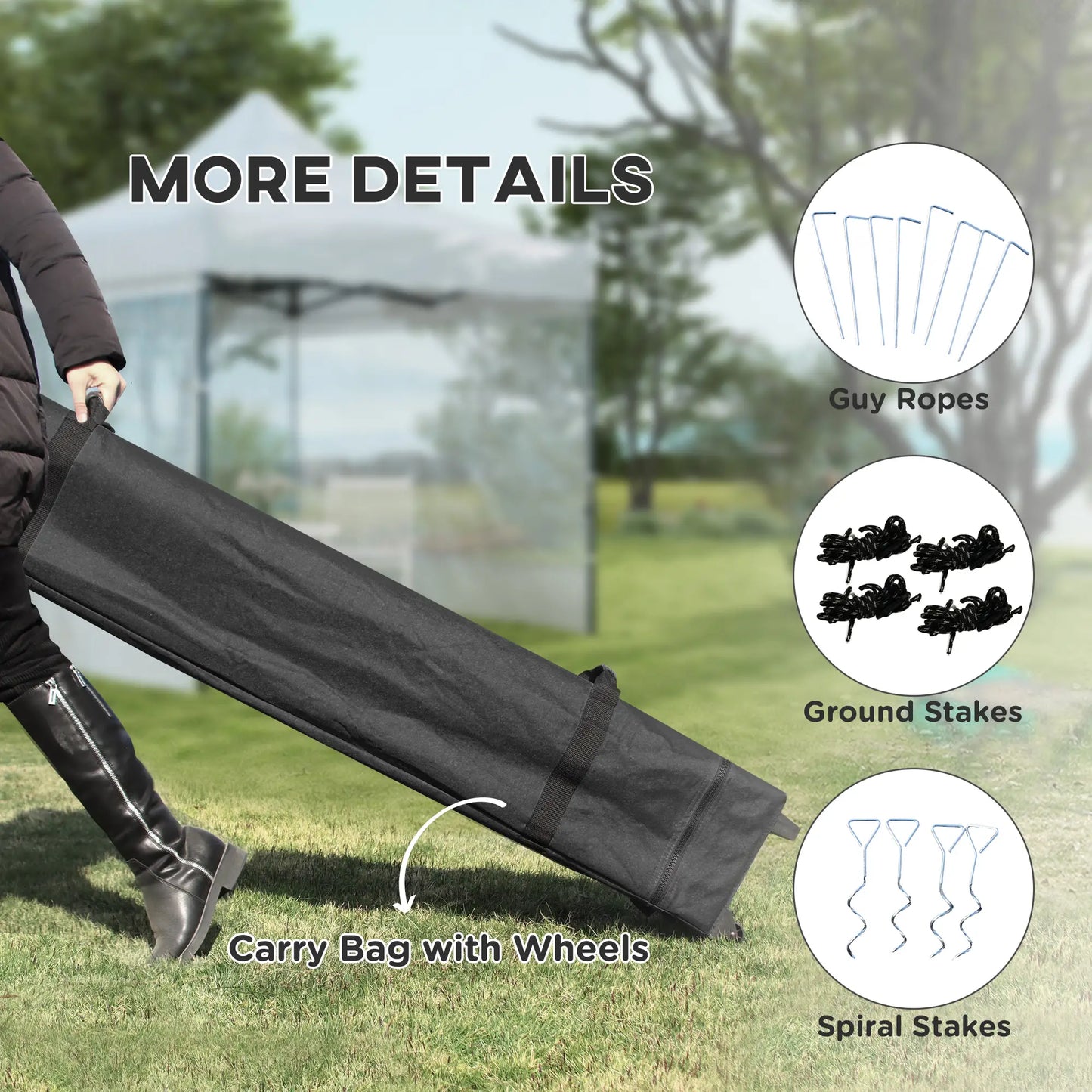 10' x 10' Pop Up Canopy Tent, Wheeled Carry Bag, Adjustable Height Pop Up Canopies at Gallery Canada