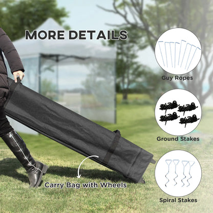 10' x 10' Pop Up Canopy Tent, Wheeled Carry Bag, Adjustable Height Pop Up Canopies at Gallery Canada