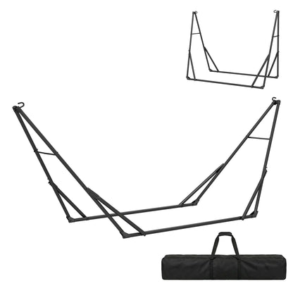 9.5ft Portable Adjustable Foldable Steel Hammock Stand, Black Hammock Stands at Gallery Canada