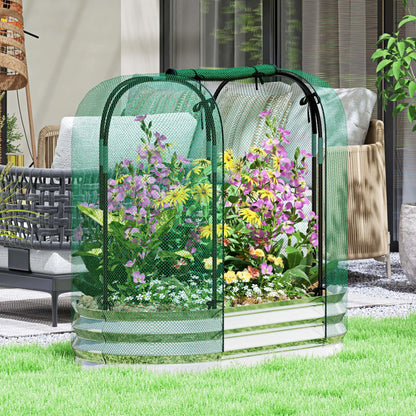 Galvanized Raised Garden Bed, Crop Cage Net Cover, Outdoor Planter Box Raised Garden Beds at Gallery Canada