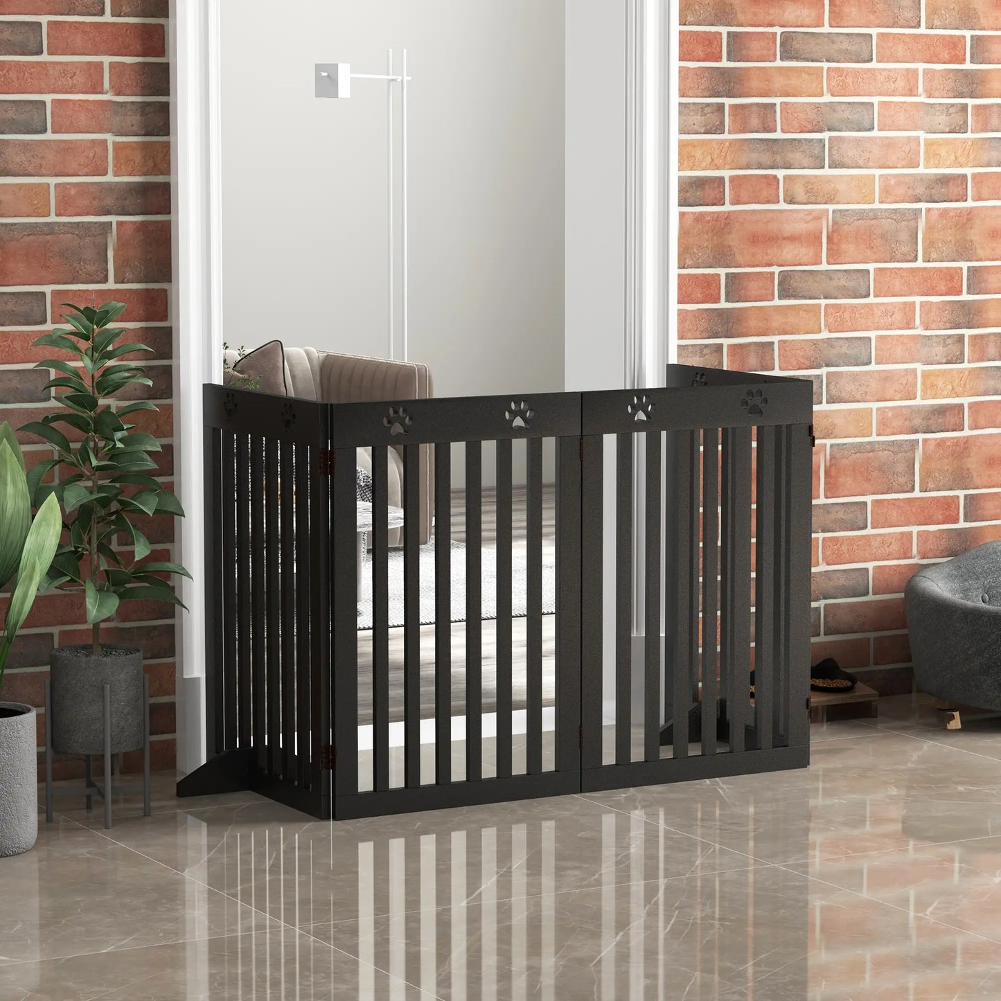 80 Extra Wide Pet Gate With Support Feet, Black Houses, Kennels & Pens at Gallery Canada