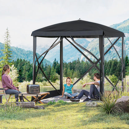 Pop-Up Tent, Foldable with Carry Bag, Zippered Door, Fits 3-4 People, Black Pop Up Canopies at Gallery Canada