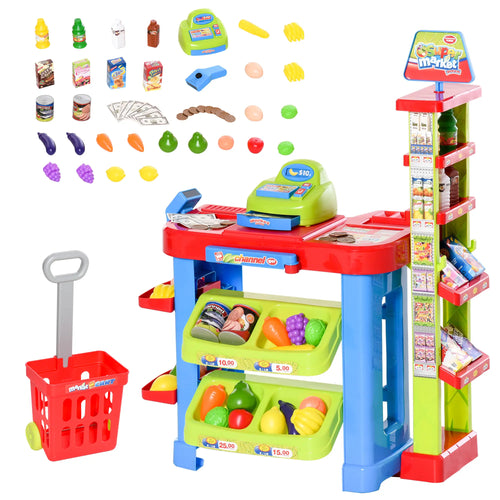 Supermarket Playset, Shopping Cart, Cash Register, Light & Sound, Age 3-6