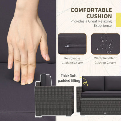 Outdoor Wicker Furniture Set, Loveseat and 2 Chairs, Grey Patio Furniture Sets at Gallery Canada