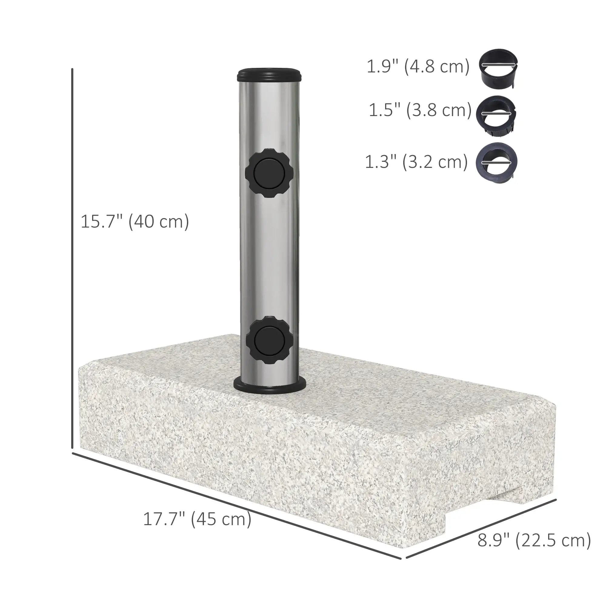 55 Lbs Half Granite Parasol Base, Outdoor Umbrella Stand, Grey Umbrella Bases at Gallery Canada
