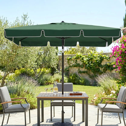 6.5x4ft Rectangle Patio Umbrella, Adjustable Tilt, Green Sun Umbrellas at Gallery Canada