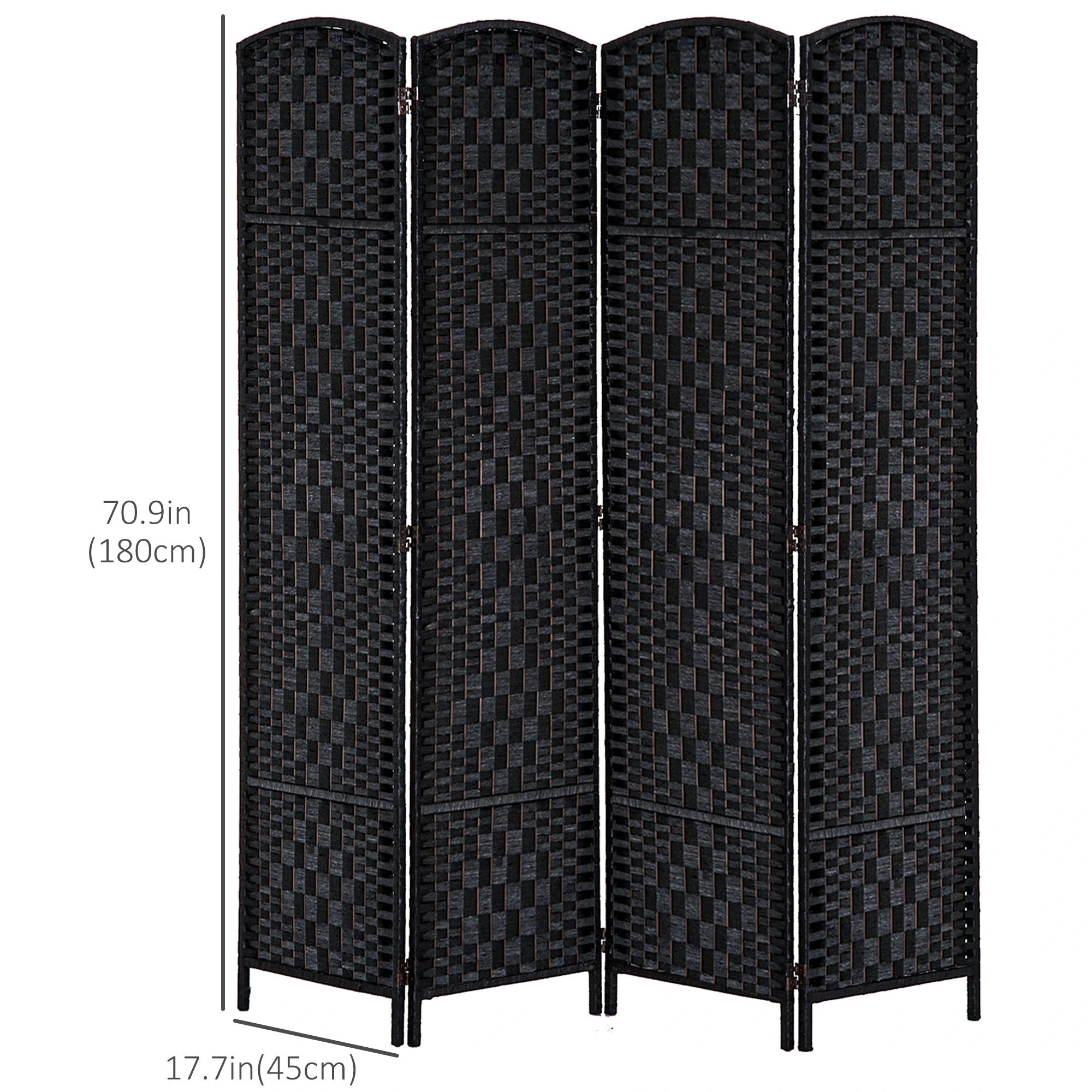 6ft Folding Room Divider, 4 Panel Wooden Frame, Black Room Dividers at Gallery Canada