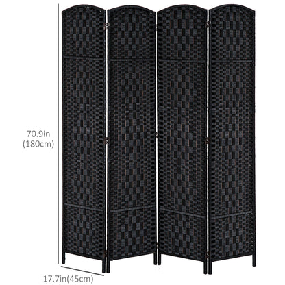 6ft Folding Room Divider, 4 Panel Wooden Frame, Black Room Dividers at Gallery Canada