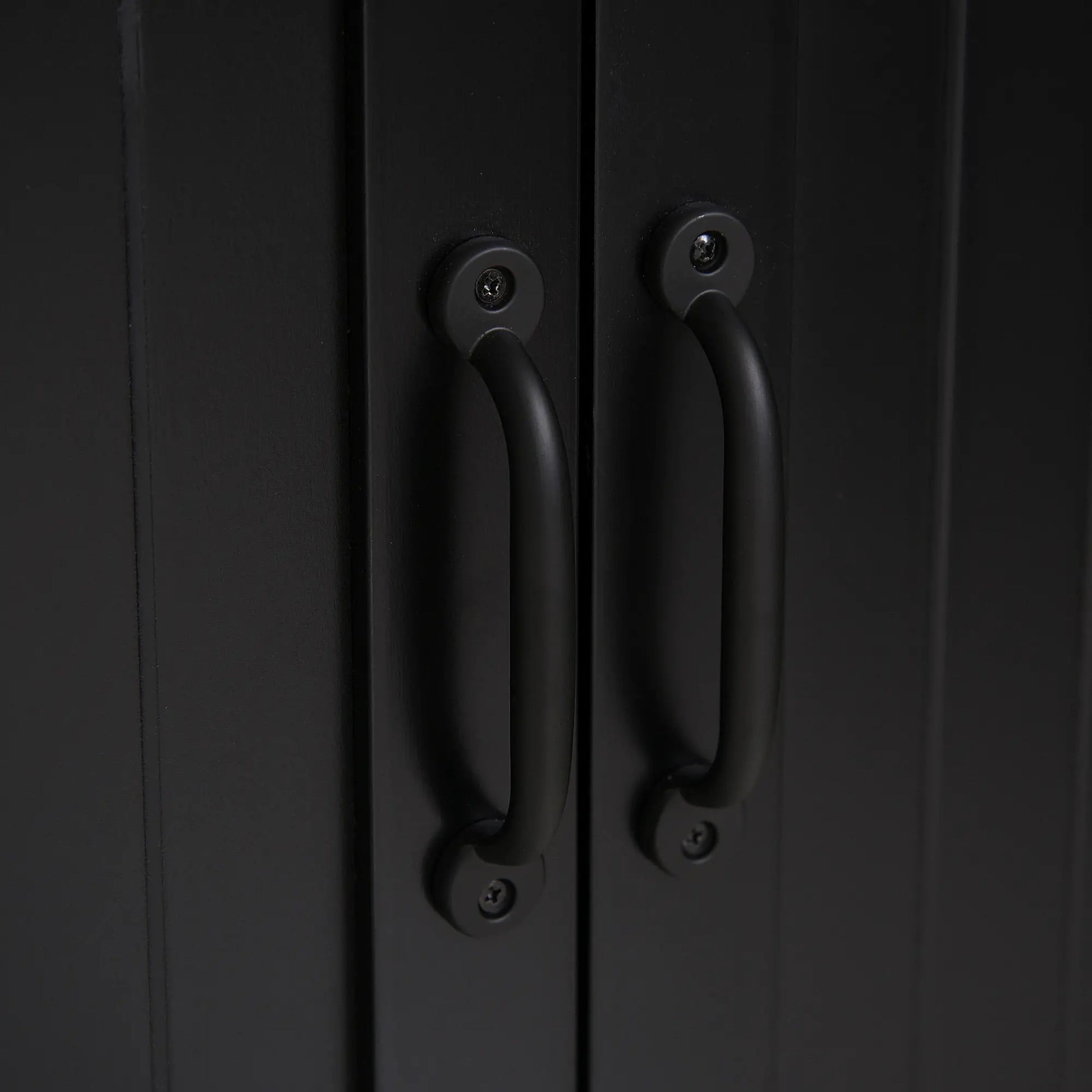 48" 4-Door Storage Cabinet, Adjustable Shelves, Black Kitchen Pantry Cabinets at Gallery Canada