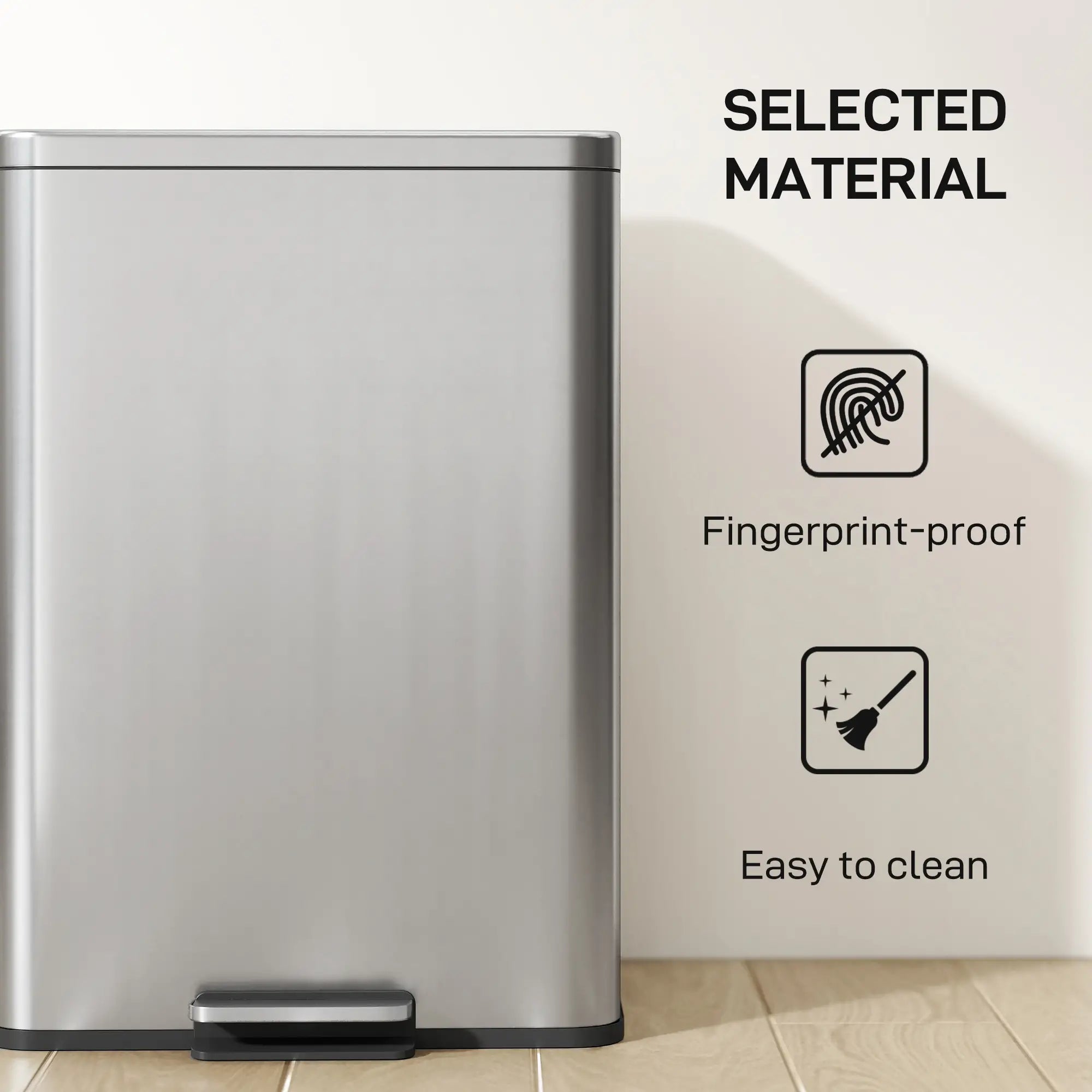 5.3 Gallon/20 L Garbage Bin, Soft Close Lid, Removable Bucket, Silver Small Kitchen Appliances at Gallery Canada