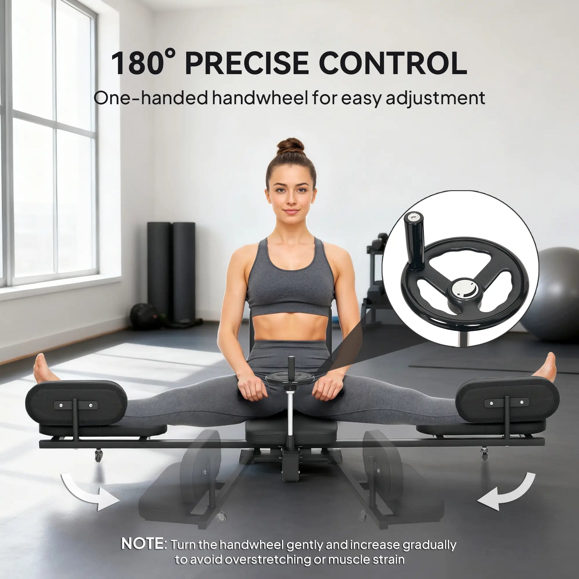 Leg Stretcher, 180° Adjustable Leg Split Machine with Handwheels Strength Training Equipment at Gallery Canada
