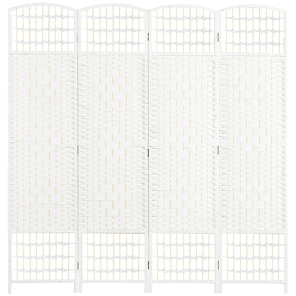 4 Panel Folding Room Divider, Portable Privacy Screen, White Room Dividers White at Gallery Canada