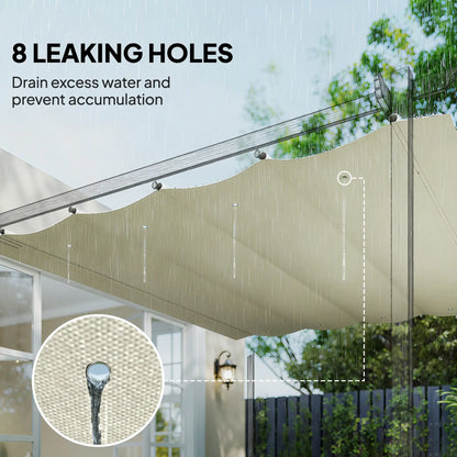 Retractable Pergola Canopy, 10' x 7' Sun Shade, UV30+, Cream White Gazebo Canopy Replacement at Gallery Canada