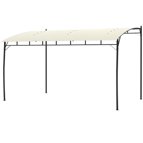 10' x 13' Outdoor Pergola, UV30+ Canopy, Steel Frame, Cream White
