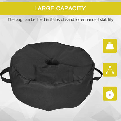 19" Round Patio Umbrella Base, Sand Bag, Weather Resistant, 88lbs, Black Umbrella Bases at Gallery Canada
