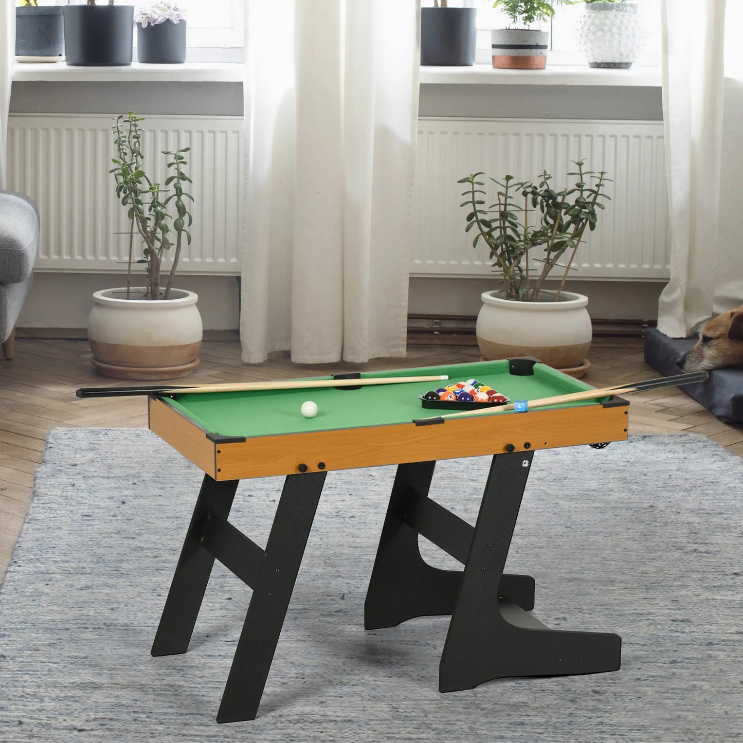 38" Mini Pool Table Set, Tabletop Billiards, Folding, Includes Balls, Cues, Chalk, Brush Game Tables at Gallery Canada