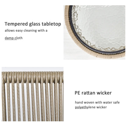 3-Piece Wicker Patio Set, Rattan Bistro with Coffee Table, Grey Bistro Sets at Gallery Canada