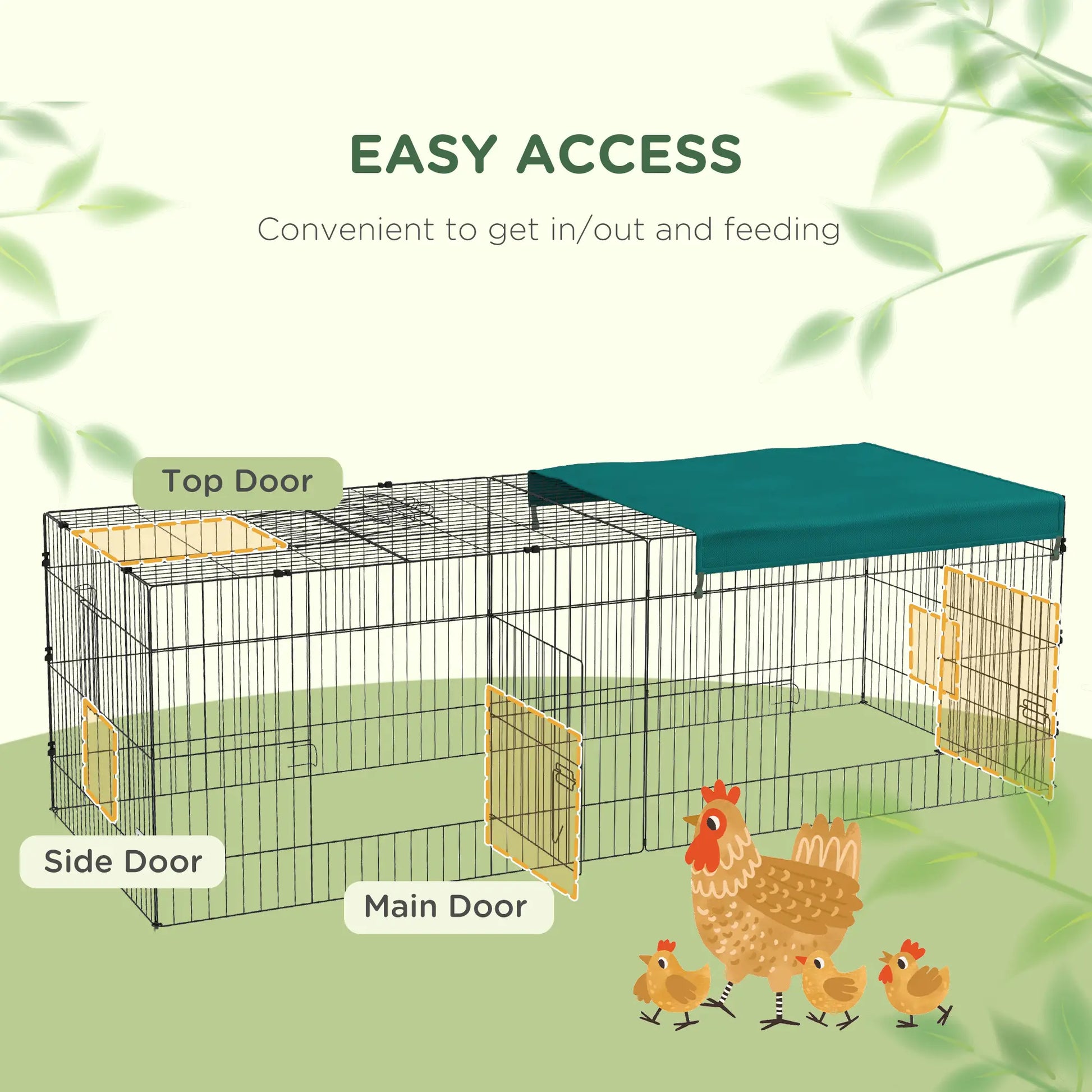 Small Animal Cage With Roof, Indoor Outdoor Use, 87" x 34" x 28", Green Houses & Habitats at Gallery Canada