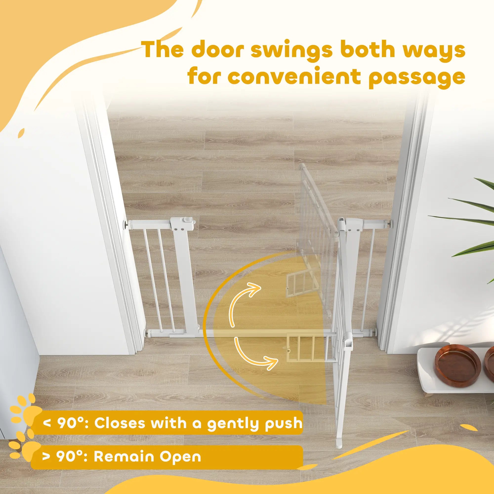 Walk Through Dog Gate, Small Pet Door, Auto Close, 30