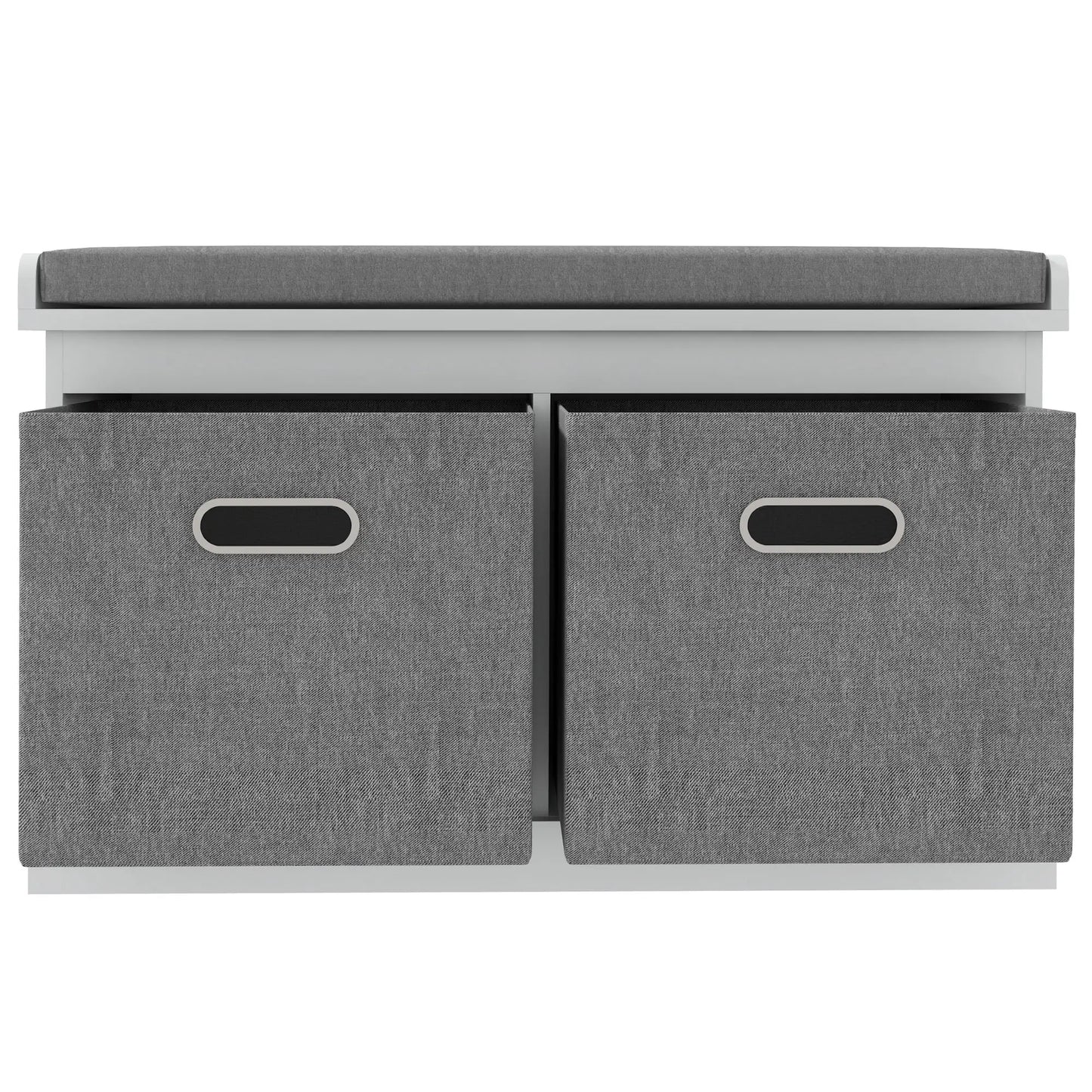 Shoe Storage Bench with Seat, 2 Fabric Drawers, White Shoe Storage Cabinets & Racks at Gallery Canada