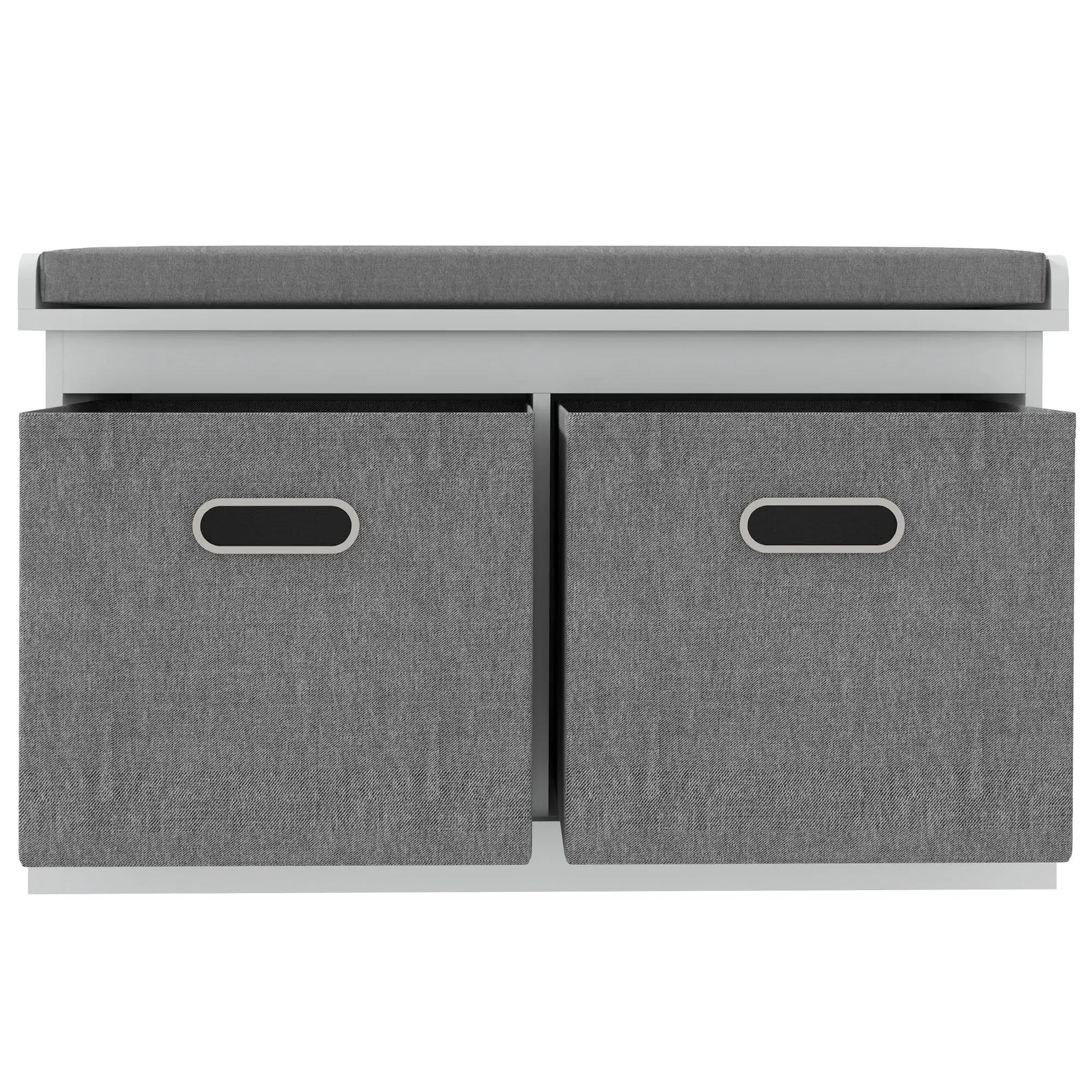 Shoe Storage Bench with Seat, 2 Fabric Drawers, White Shoe Storage Cabinets & Racks at Gallery Canada