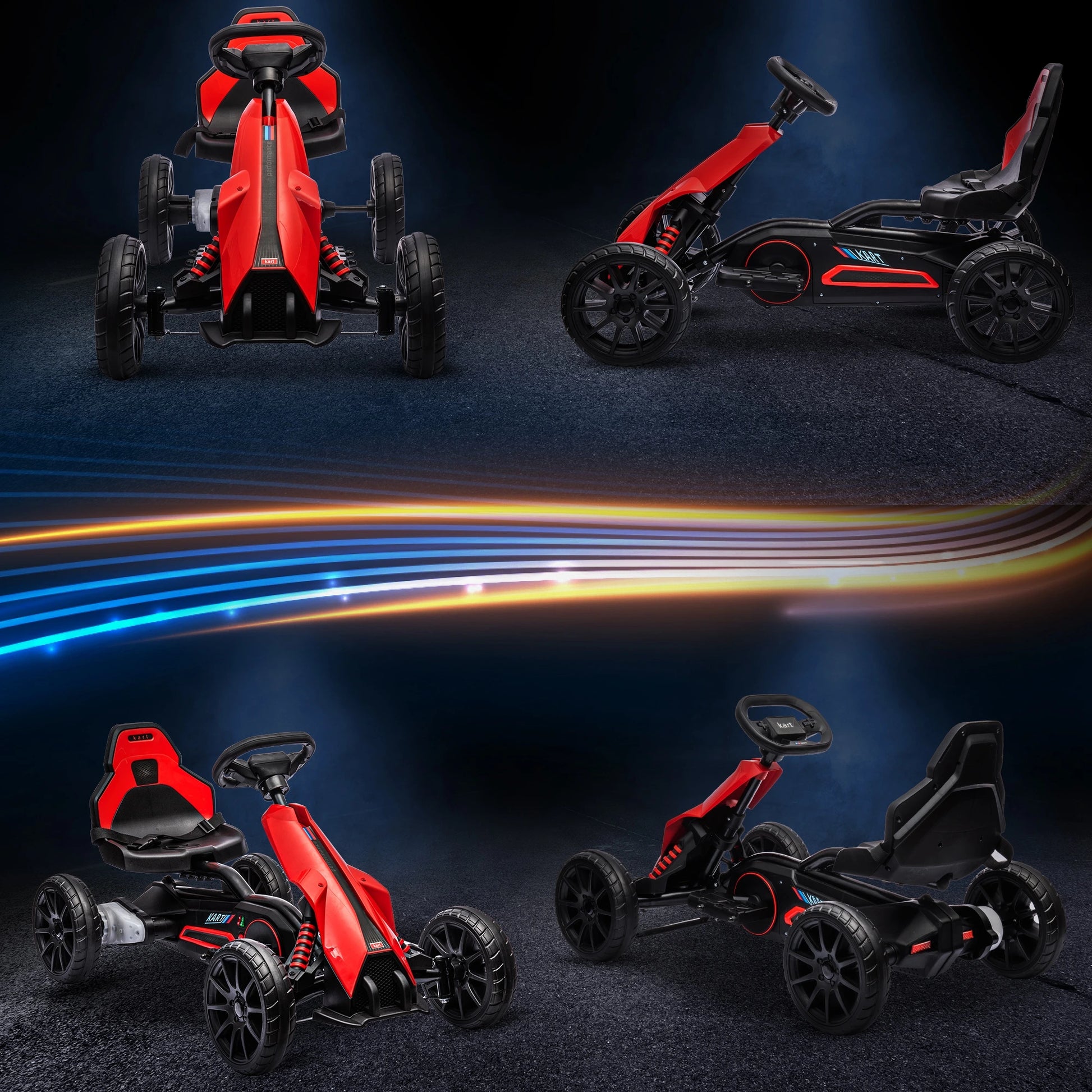 12V 7AH Electric Go Kart, Kids Outdoor Racer, Adjustable Speed, Red Electric Toy Cars at Gallery Canada