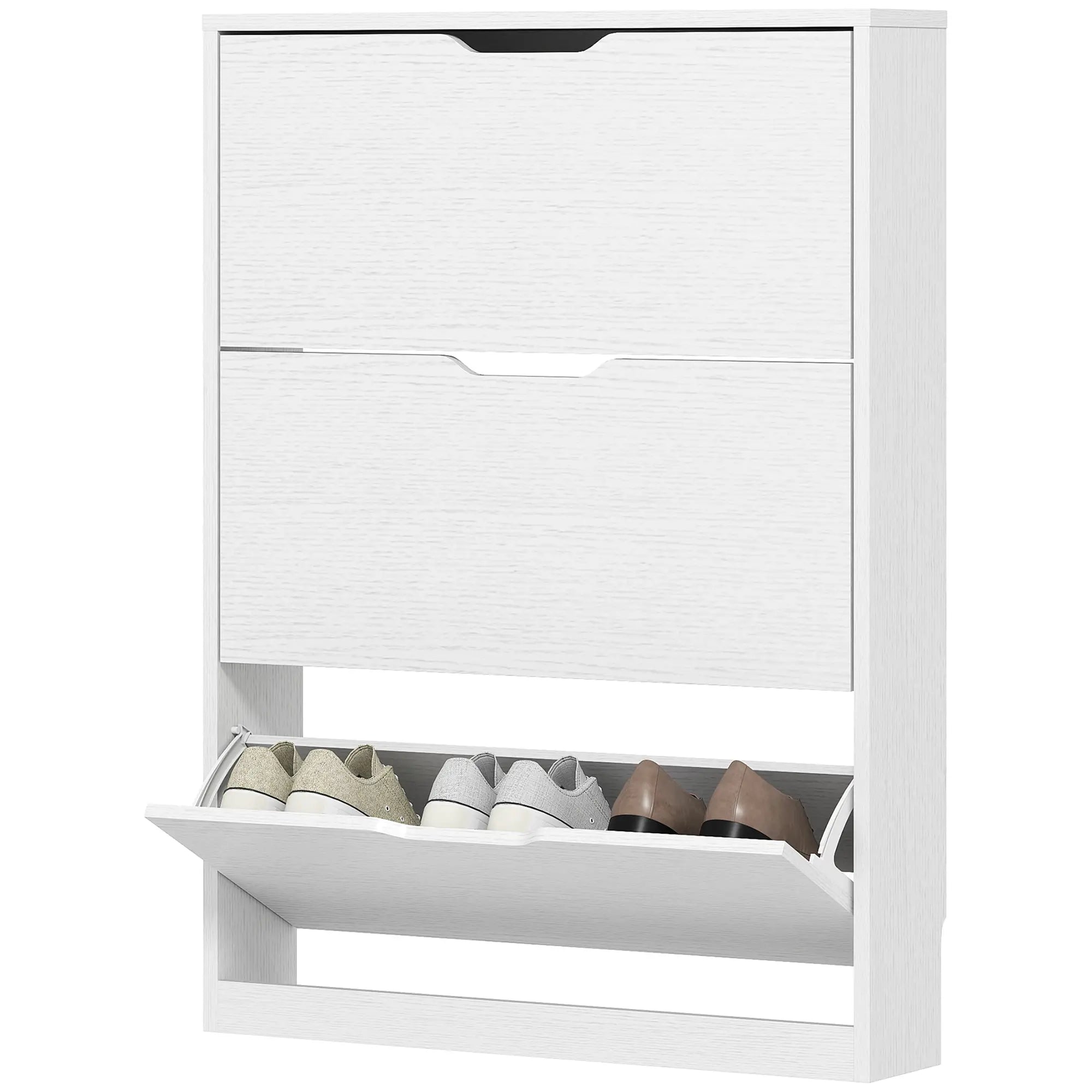 Narrow Shoe Cabinet 3 Flip Drawers, 31.5