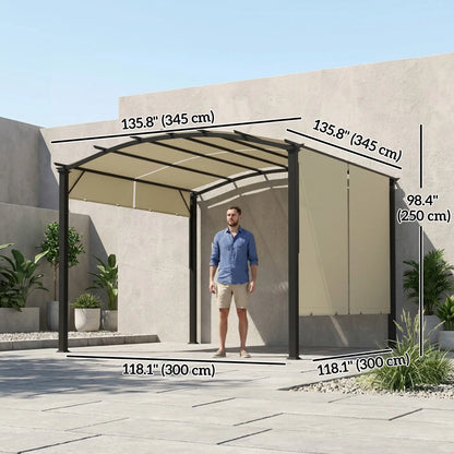 11' x 11' Retractable Pergola Canopy, Patio Backyard, Beige Pergolas at Gallery Canada