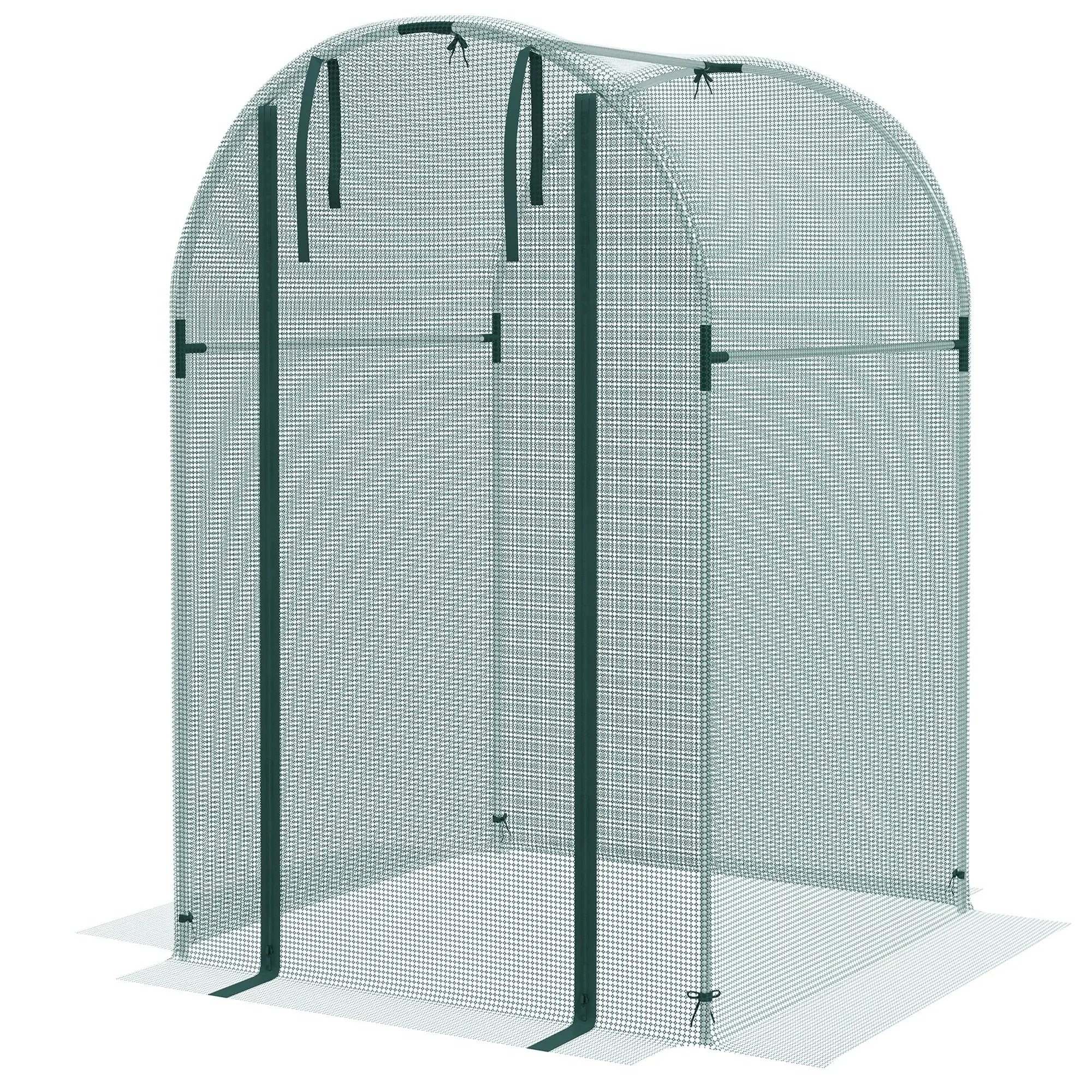 Galvanized Steel Crop Cage, Plant Protection Tent, Zippered Door, 4' x 4', Green Walk In Greenhouses Green and Silver at Gallery Canada