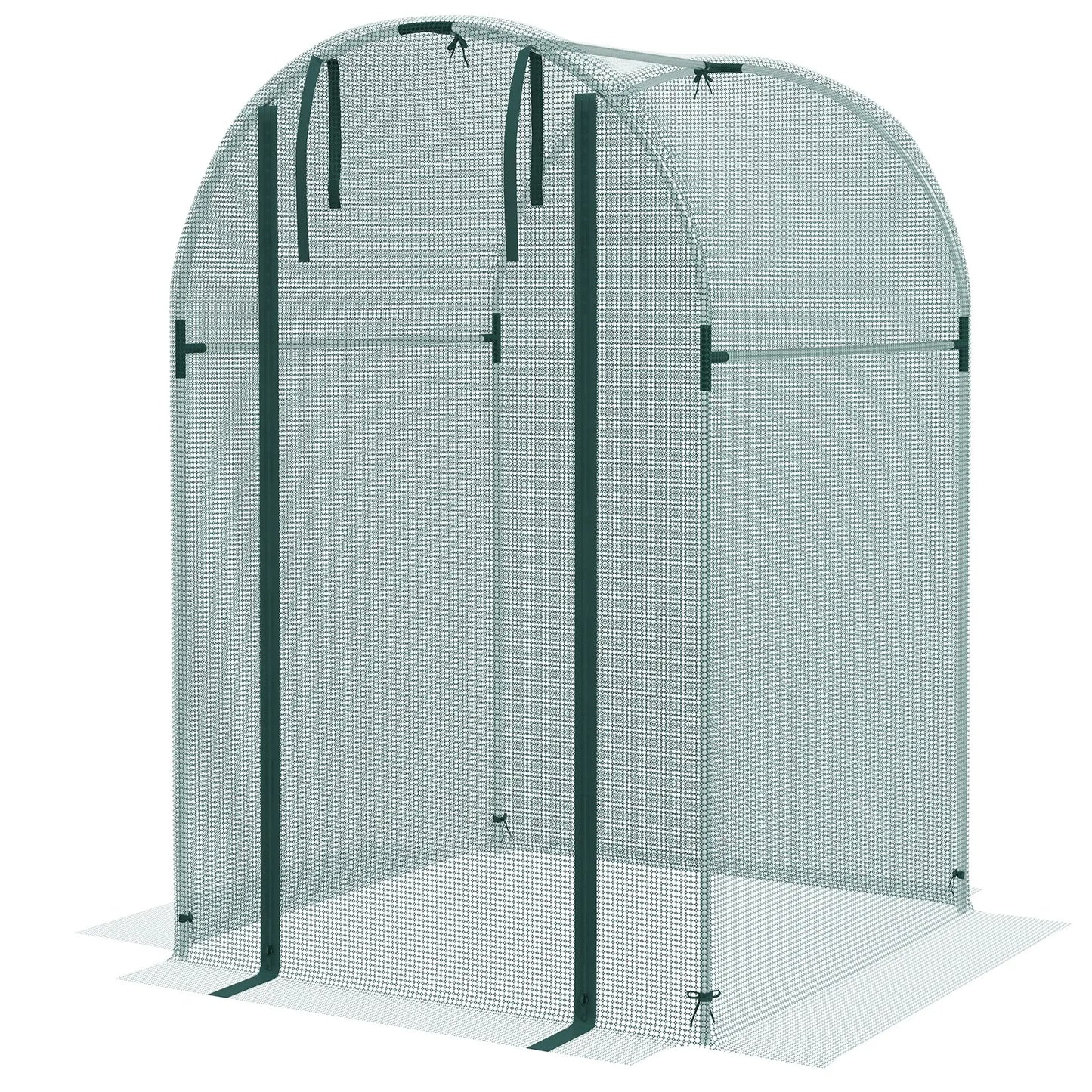 Galvanized Steel Crop Cage, Plant Protection Tent, Zippered Door, 4' x 4', Green Walk In Greenhouses Green and Silver at Gallery Canada