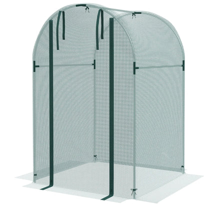 Galvanized Steel Crop Cage, Plant Protection Tent, Zippered Door, 4' x 4', Green Walk In Greenhouses Green and Silver at Gallery Canada