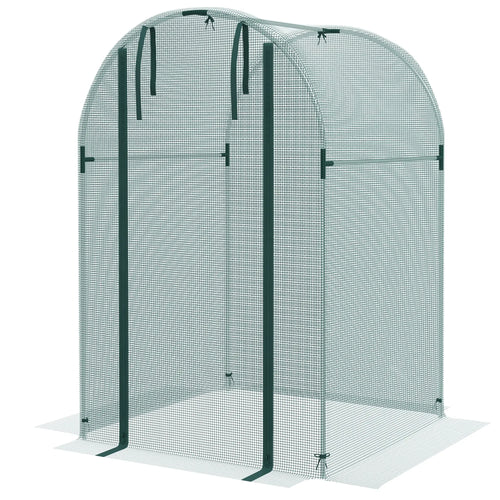 Galvanized Steel Crop Cage, Plant Protection Tent, Zippered Door, 4' x 4', Green
