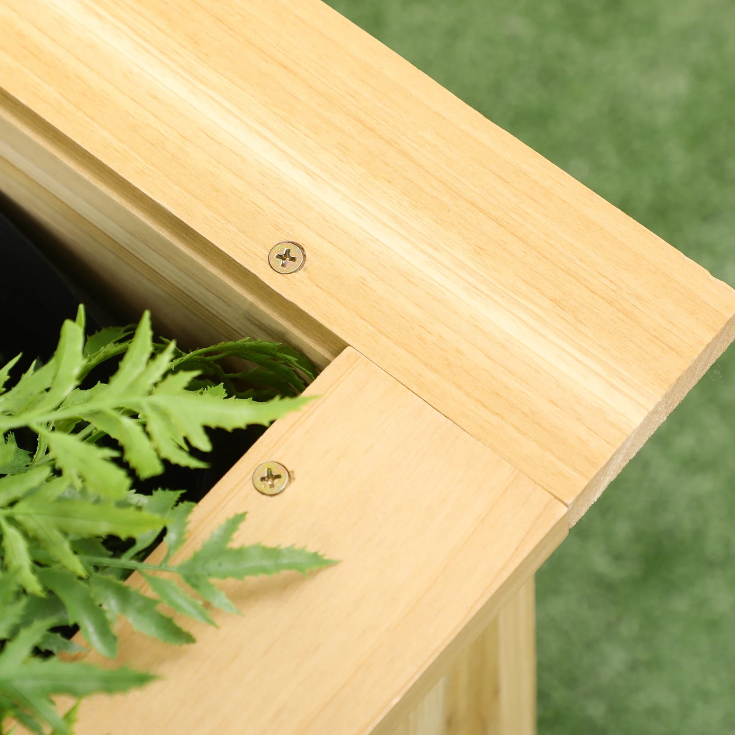 Raised Wooden Garden Bed, Elevated Planter Box with Legs, L-Shaped, Natural Wooden Planter Boxes at Gallery Canada