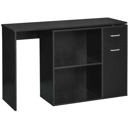 180° Rotating Corner Desk, Storage Shelf Cabinet, Black Writing Desks at Gallery Canada