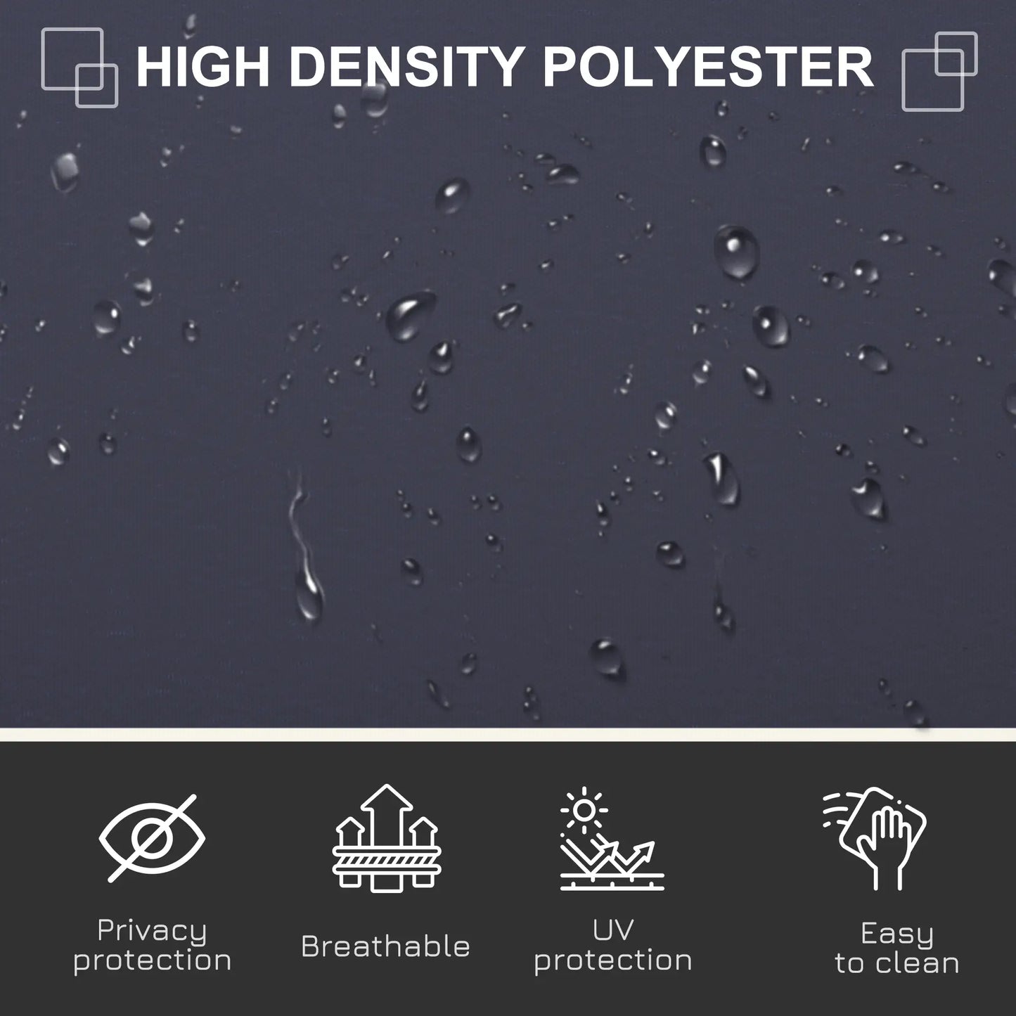 118" x 63" Outdoor Folding Privacy Screen, UV Wind Resistant, Dark Blue Side Awnings at Gallery Canada