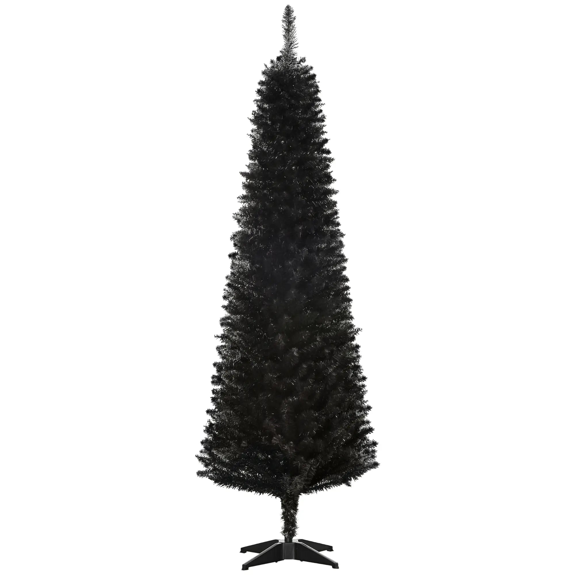 6 Pencil Slim Artificial Christmas Tree, Realistic Branches, Sturdy Metal Stand, Black Pencil Christmas Trees Black at Gallery Canada