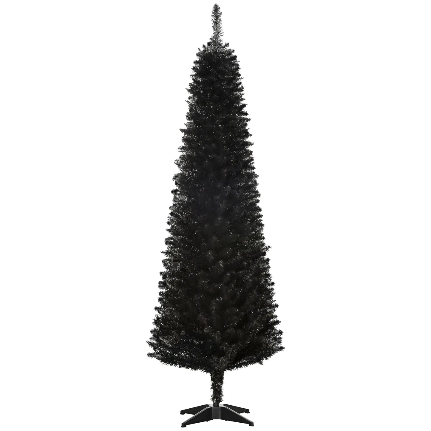 6 Pencil Slim Artificial Christmas Tree, Realistic Branches, Sturdy Metal Stand, Black Pencil Christmas Trees Black at Gallery Canada