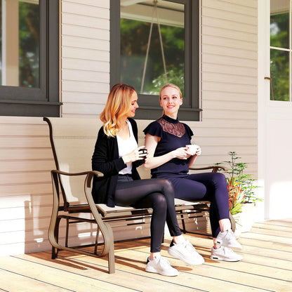 2-Person Outdoor Glider Chair, Mesh Seat, Steel Frame, Khaki Outdoor Gliders at Gallery Canada